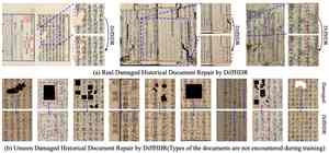 DiffHDR restoration results on damaged historical documents